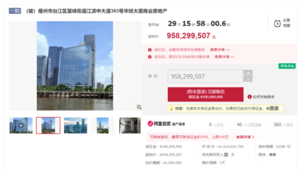 福州一寫字樓逾9.58億拍賣!開發商因資不抵債破產